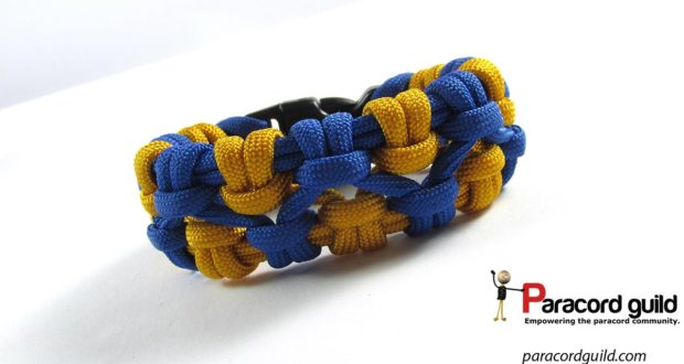 crossed chain sennit paracord bracelet